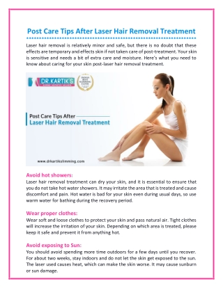 Laser Hair Removal Post Treatment Care