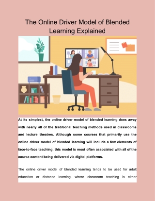 The Online Driver Model of Blended Learning Explained