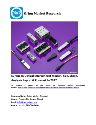 European Optical Interconnect Market Trends, Size, Competitive Analysis and Fore