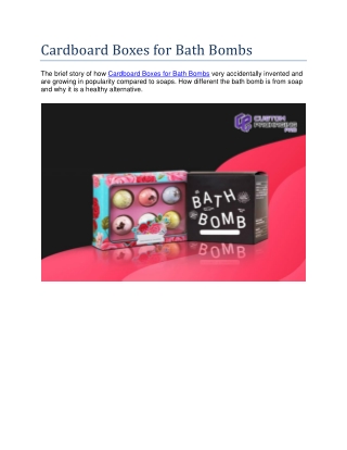 Cardboard Boxes for Bath Bombs