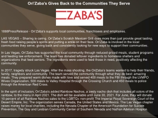 Ori’Zaba’s Gives Back to the Communities They Serve