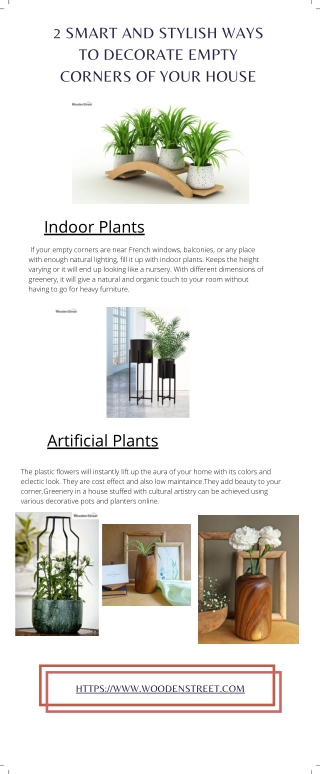 2 Smart and stylish ways to decorate empty corners