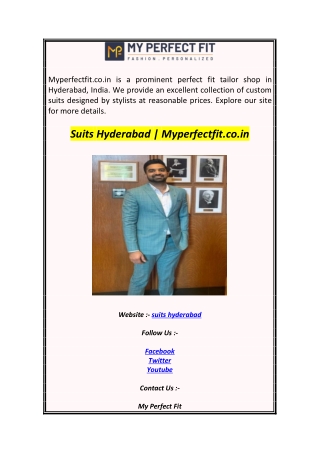 Suits Hyderabad  Myperfectfit.co.in