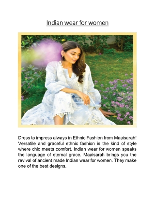 Indian wear for women
