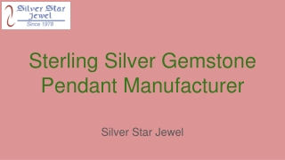 Sterling Silver Gemstone Pendant Manufacturer