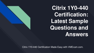 Citrix 1Y0-440 Certification | Sample Question