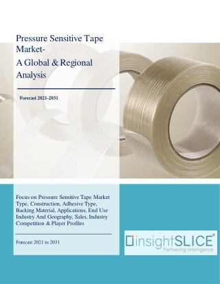 Pressure Sensitive Tape Market Share, Trends, Analysis and Forecasts, 2031