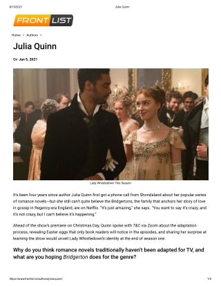 About the Author Julia Quinn | Frontlist