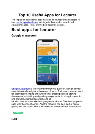 Top 10 Useful Apps for Lecturer