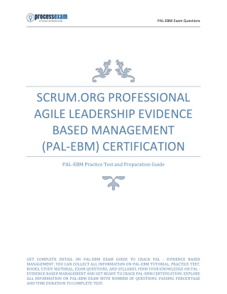 Scrum.org PAL-EBM Certification | Study Guide