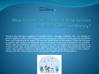 How Finance Assignment Help Service Can save Time and money