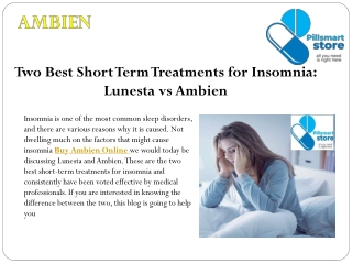 Two Best Short Term Treatments for Insomnia Lunesta vs Ambien