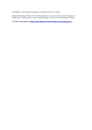 Staff Agency | Affordable Staff Agency | Staffing Solution Providers