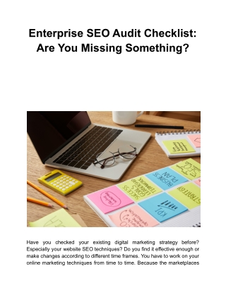 Enterprise SEO Audit Checklist: Are You Missing Something?