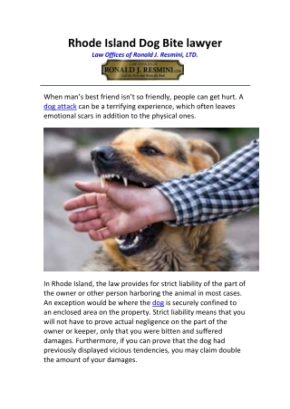 Rhode Island Dog Bite lawyer