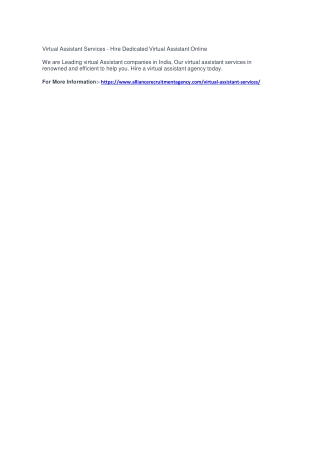 Virtual Assistant Services - Hire Dedicated Virtual Assistant Online