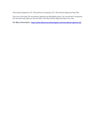 Recruitment Agencies UK | Recruitment Companies UK | Recruitment Agencies Near M