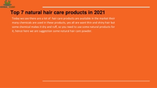 Top 7 natural hair care products in 2021