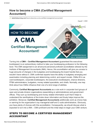 How to become a CMA (Certified Management Accountant)