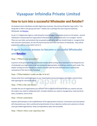How to turn into a successful Wholesaler and Retailer