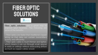 Fiber Optic Solutions