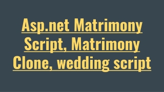 Asp.net Matrimony Script, Matrimony Clone, wedding script