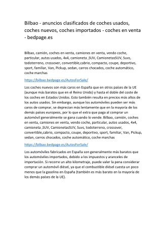 Bilbao - anuncios clasificados de coches usados, coches nuevos, coches importados - coches en venta - bedpage.es-convert
