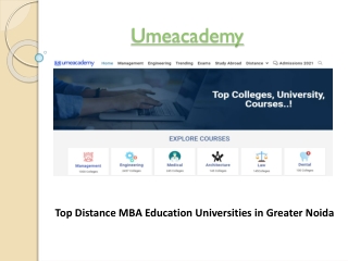 Top Distance MBA Education Universities in Greater Noida