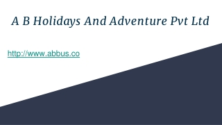 A B Holidays And Adventure Pvt Ltd | Bus Booking | Reasonable Bus Tickets