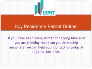 Buy Residence Permit Online