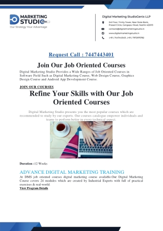 100% Job Oriented Software Courses in Nashik - Digital Marketing Studio
