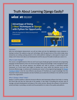 Truth About Learning Django Easily?