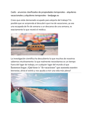 CadiCadiz - anuncios clasificados de propiedades temporales - alquileres vacacionales y alquileres temporales - bedpage.