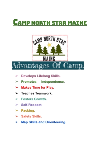 Article 7 JUNE- Camp north Star Maine