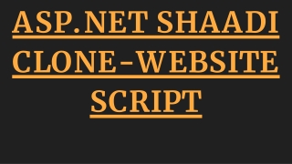 ASP.NET Shaadi clone -Website Script