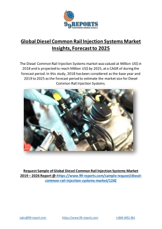 Global Diesel Common Rail Injection Systems Market Insights, Forecast to 2025