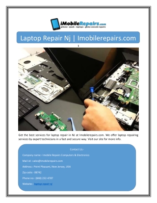 Laptop Repair Nj | Imobilerepairs.com