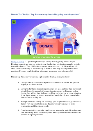 Donate To Charity-Top Reasons why charitable giving more important