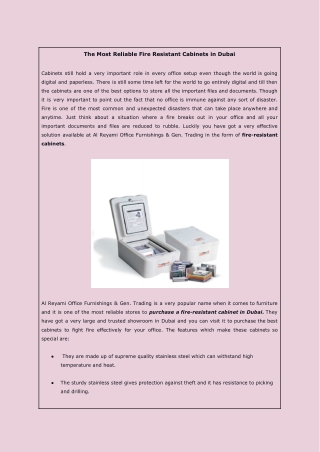 The Most Reliable Fire Resistant Cabinets in Dubai