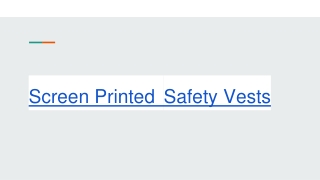 Screen Printed Safety Vests