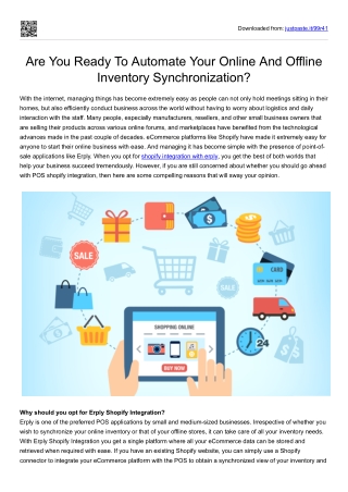 Are You Ready To Automate Your Online And Offline Inventory Synchronization