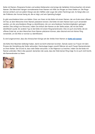 Ein Leitfaden für Anfänger zu kette mit namen