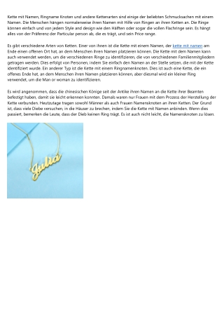 7 schreckliche Fehler, die Sie mit kette mit namen machen
