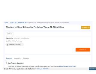 Directions In Clinical &amp; Counseling Psychology, Volume 32, Digital Edition