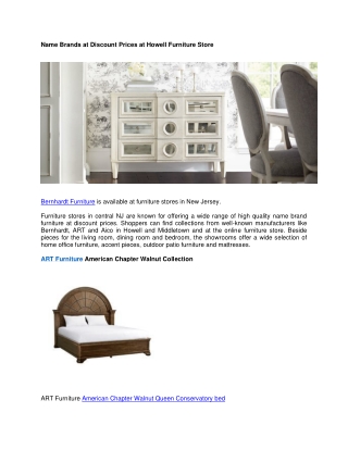 Name Brands at Discount Prices at Howell Furniture Store