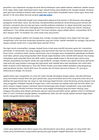 Website Agen Slot Online Metode Mengamati Strategi Benar Terbaru