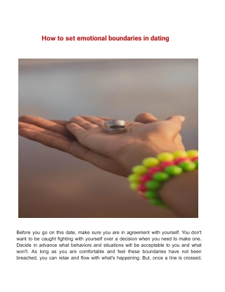 How to set emotional boundaries in dating