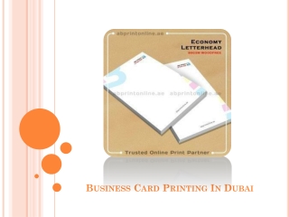 Get The Best Business Card Printing In Dubai Services