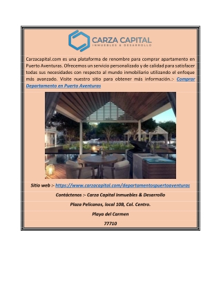 Comprar apartamento en Puerto Aventuras | Carzacapital.com