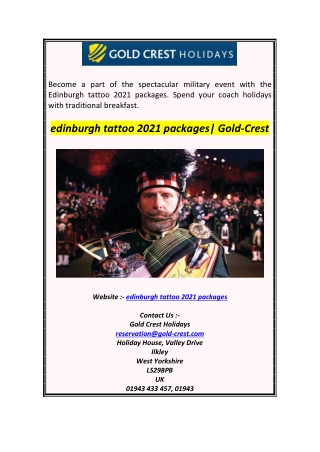 edinburgh tattoo 2021 packages Gold-Crest